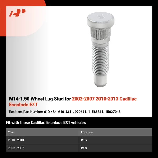 M14-1.50 Wheel Lug Stud for 2002-2007 2010-2013 Cadillac Escalade EXT