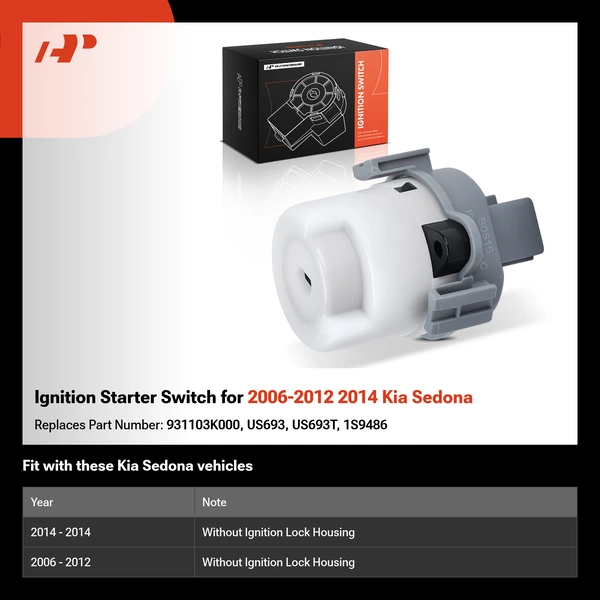Ignition Starter Switch for 2006-2012 2014 Kia Sedona