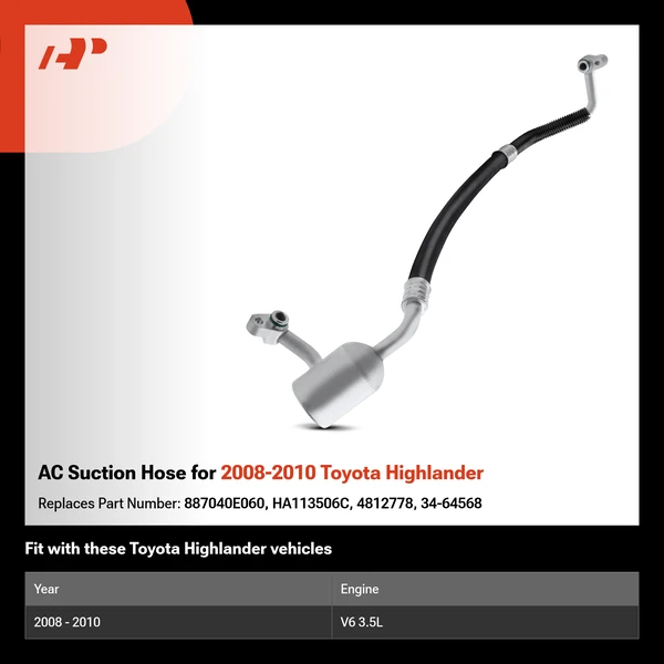 AC Suction Hose for 2008-2010 Toyota Highlander