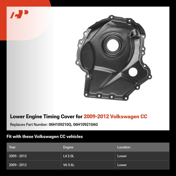 Lower Engine Timing Cover for 2009-2012 Volkswagen CC
