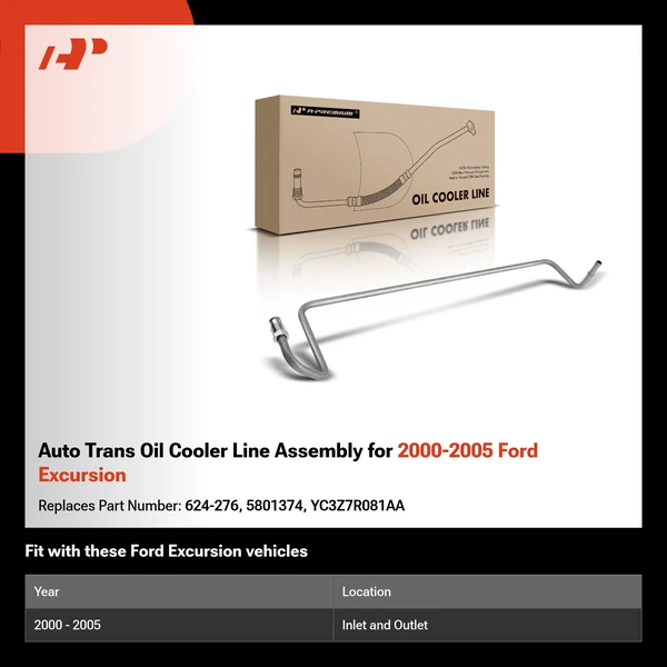 Auto Trans Oil Cooler Line Assembly for 2000-2005 Ford Excursion