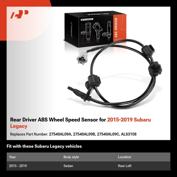 Rear Driver ABS Wheel Speed Sensor for 2015-2019 Subaru Legacy