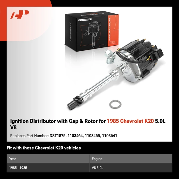 Ignition Distributor with Cap & Rotor for 1985 Chevrolet K20 5.0L V8