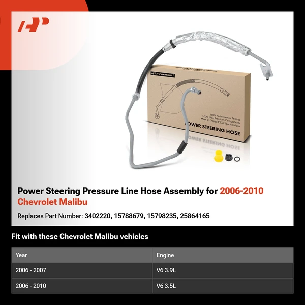 Power Steering Pressure Line Hose Assembly for 2006-2010 Chevrolet Malibu