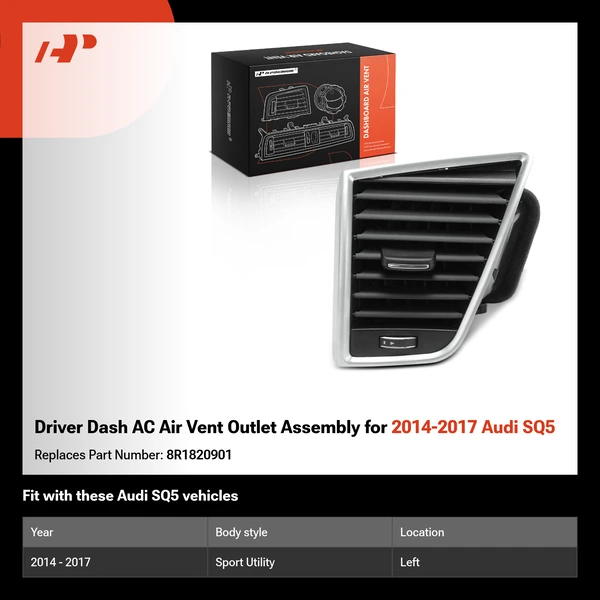 Driver Dash AC Air Vent Outlet Assembly for 2014-2017 Audi SQ5