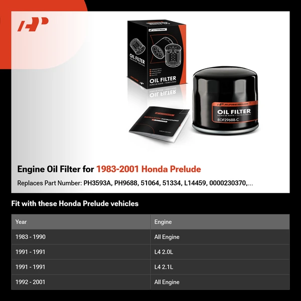 Engine Oil Filter for 1983-2001 Honda Prelude