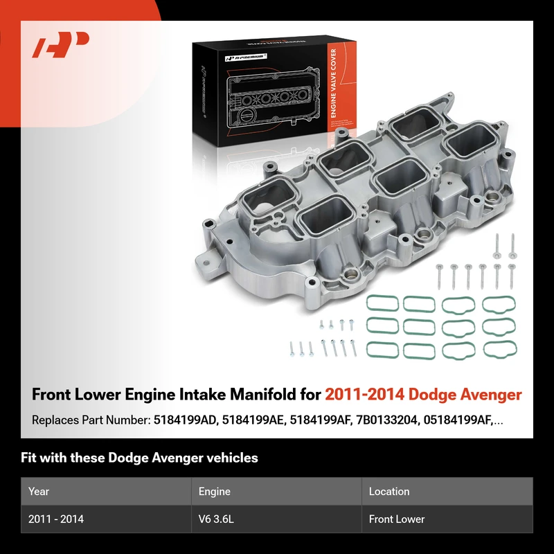 Front Lower Engine Intake Manifold for 2011-2014 Dodge Avenger