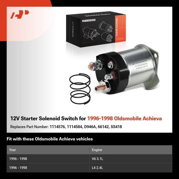 12V Starter Solenoid Switch for 1996-1998 Oldsmobile Achieva