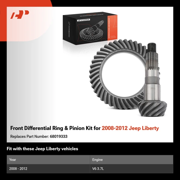 Front Differential Ring & Pinion Kit for 2008-2012 Jeep Liberty