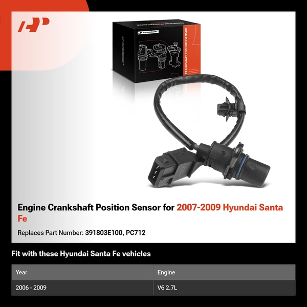 Engine Crankshaft Position Sensor for 2007-2009 Hyundai Santa Fe