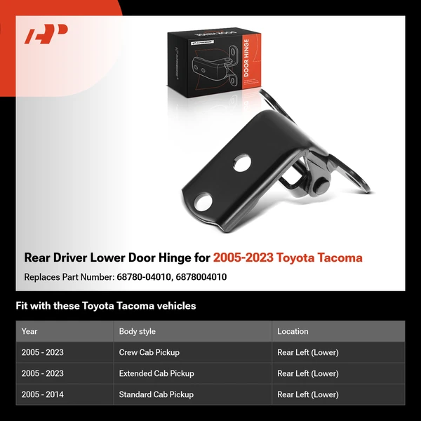 Rear Driver Lower Door Hinge for 2005-2023 Toyota Tacoma