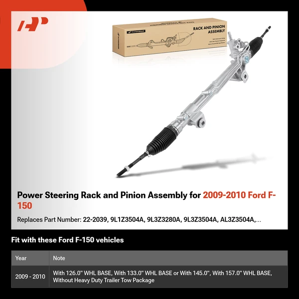Power Steering Rack and Pinion Assembly for 2009-2010 Ford F-150