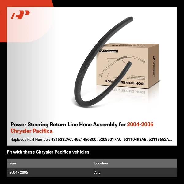 Power Steering Return Line Hose Assembly for 2004-2006 Chrysler Pacifica