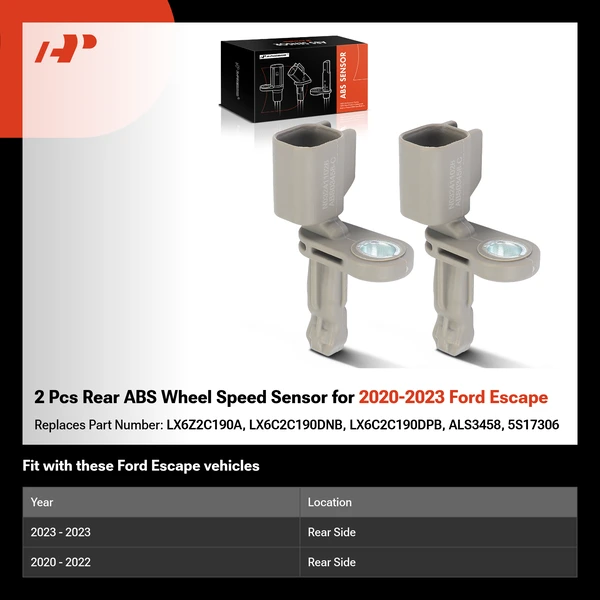 2 Pcs Rear ABS Wheel Speed Sensor for 2020-2023 Ford Escape