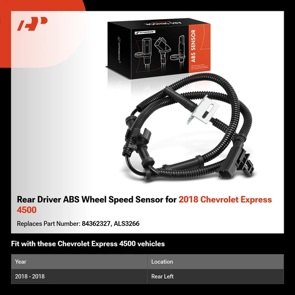 Rear Driver ABS Wheel Speed Sensor for 2018 Chevrolet Express 4500