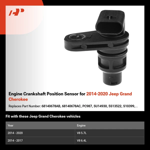 Engine Crankshaft Position Sensor for 2014-2020 Jeep Grand Cherokee