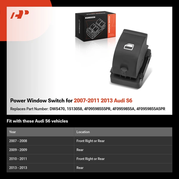 Power Window Switch for 2007-2011 2013 Audi S6