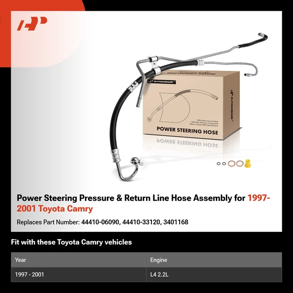 Power Steering Pressure & Return Line Hose Assembly for 1997-2001 Toyota Camry