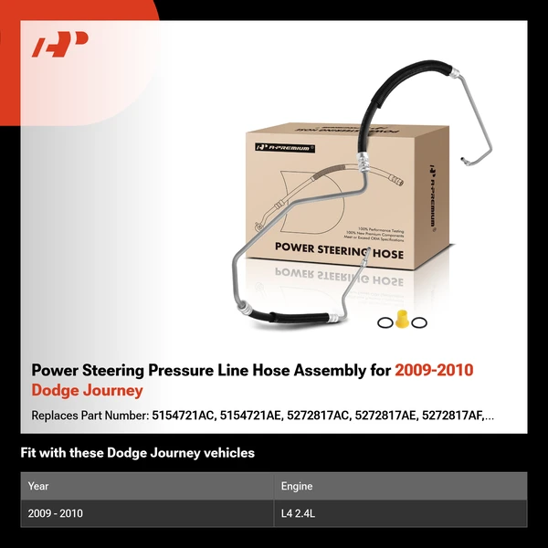 Power Steering Pressure Line Hose Assembly for 2009-2010 Dodge Journey
