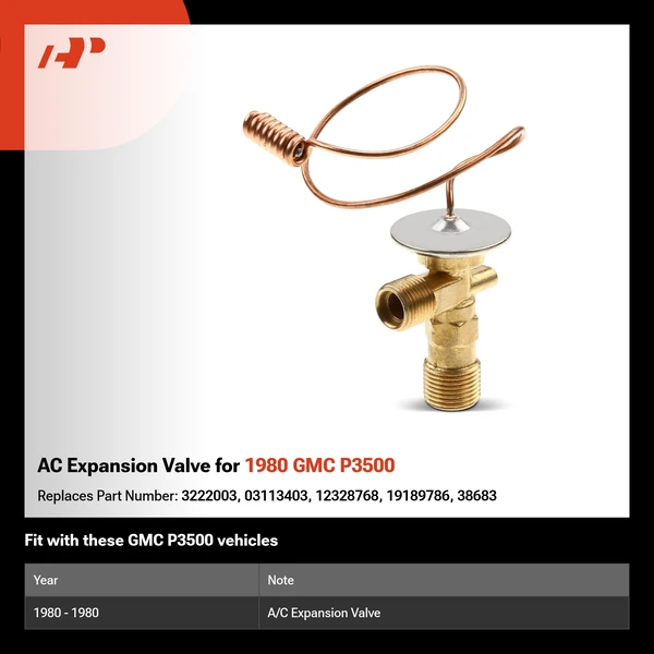 AC Expansion Valve for 1980 GMC P3500
