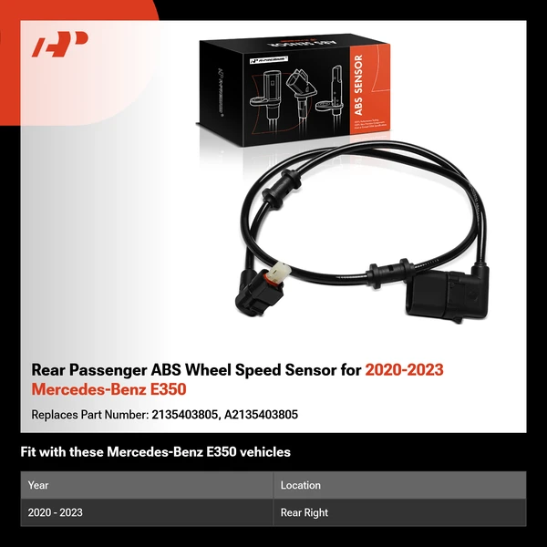 Rear Passenger ABS Wheel Speed Sensor for 2020-2023 Mercedes-Benz E350