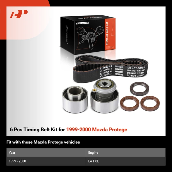 6 Pcs Timing Belt Kit for 1999-2000 Mazda Protege