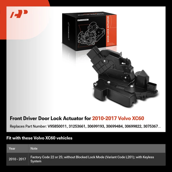 Front Driver Door Lock Actuator for 2010-2017 Volvo XC60