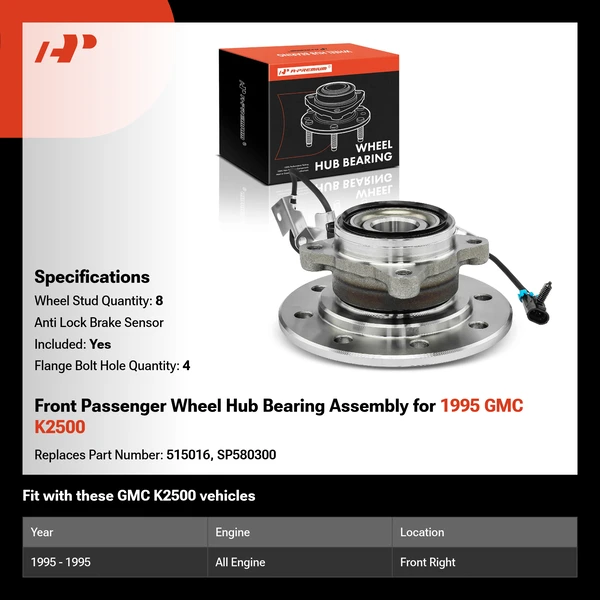 Front Passenger Wheel Hub Bearing Assembly for 1995 GMC K2500