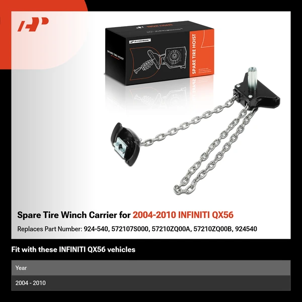 Spare Tire Winch Carrier for 2004-2010 INFINITI QX56