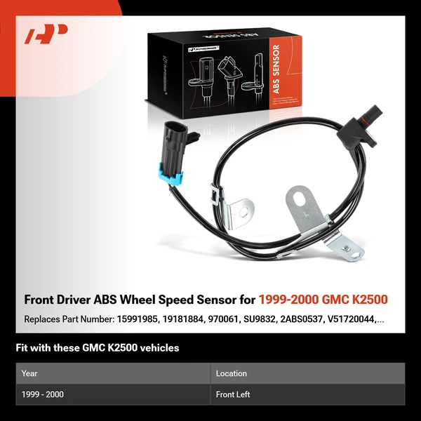 Front Driver ABS Wheel Speed Sensor for 1999-2000 GMC K2500