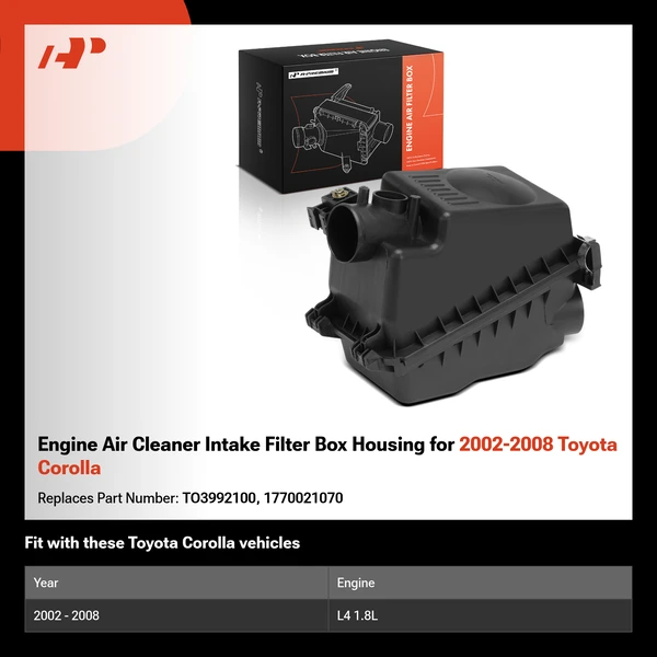 Engine Air Cleaner Intake Filter Box Housing for 2002-2008 Toyota Corolla