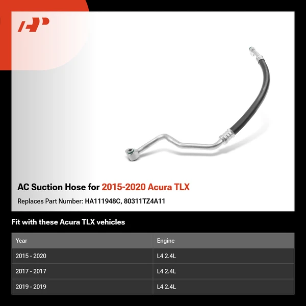 AC Suction Hose for 2015-2020 Acura TLX