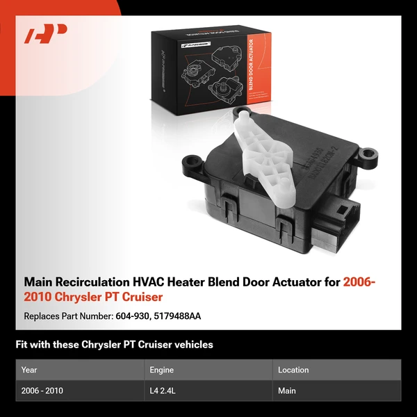 Main Recirculation HVAC Heater Blend Door Actuator for 2006-2010 Chrysler PT Cruiser