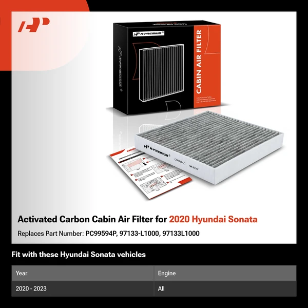 Activated Carbon Cabin Air Filter for 2020 Hyundai Sonata