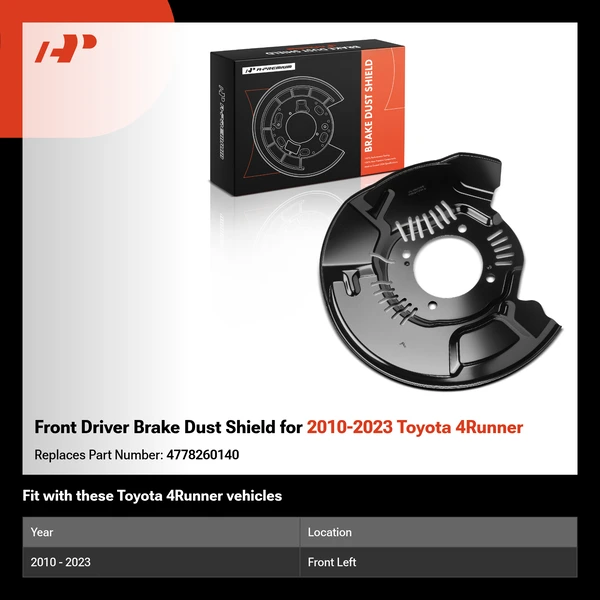 Front Driver Brake Dust Shield for 2010-2023 Toyota 4Runner