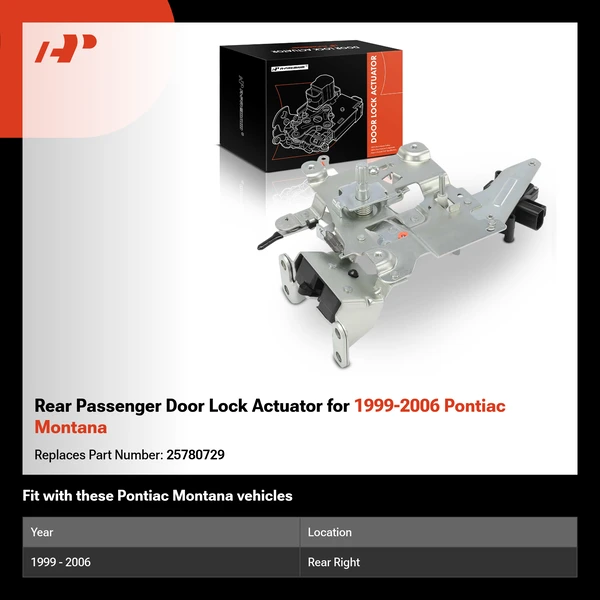 Rear Passenger Door Lock Actuator for 1999-2006 Pontiac Montana