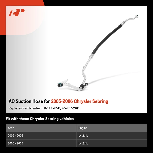 AC Suction Hose for 2005-2006 Chrysler Sebring