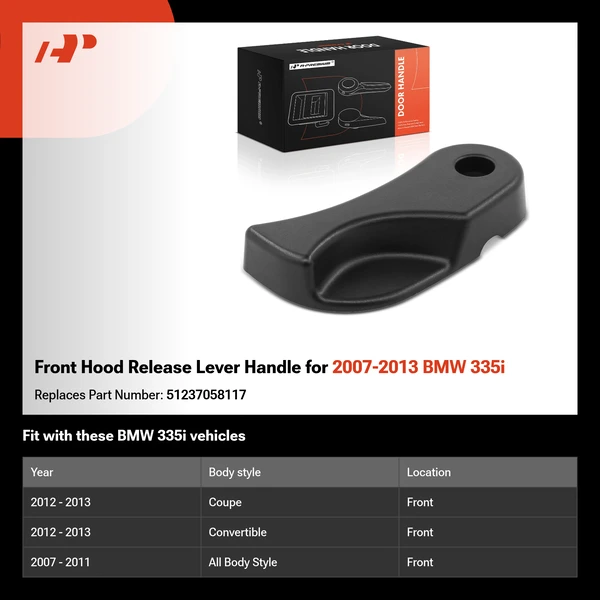 Front Hood Release Lever Handle for 2007-2013 BMW 335i