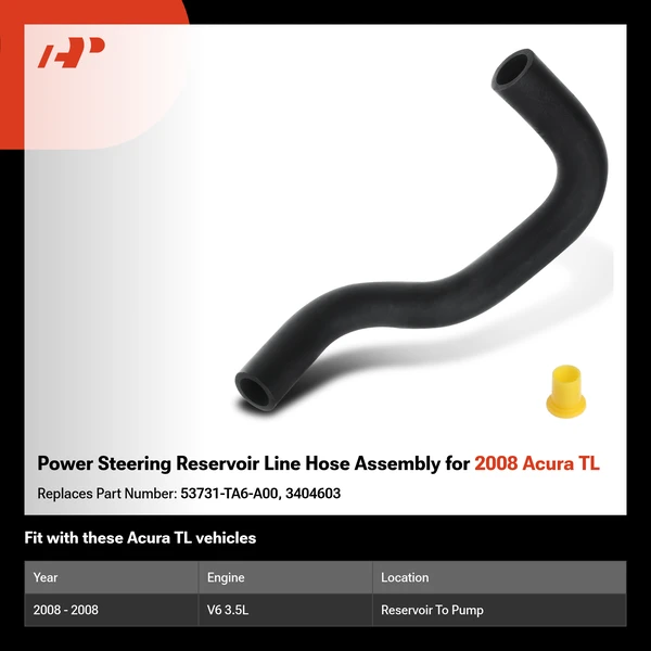 Power Steering Reservoir Line Hose Assembly for 2008 Acura TL