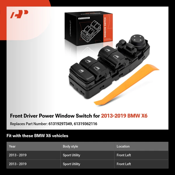 Front Driver Power Window Switch for 2013-2019 BMW X6