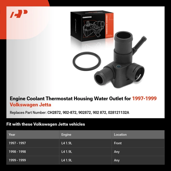 Engine Coolant Thermostat Housing Water Outlet for 1997-1999 Volkswagen Jetta