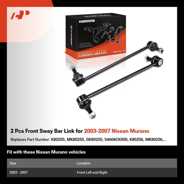2 Pcs Front Sway Bar Link for 2003-2007 Nissan Murano