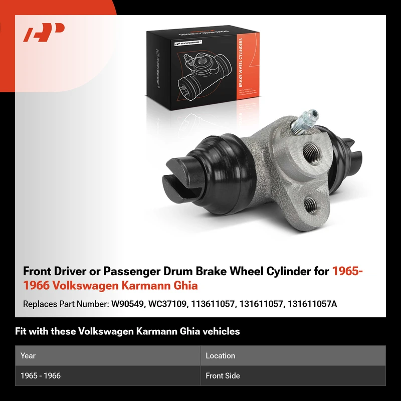 Front Driver or Passenger Drum Brake Wheel Cylinder for 1965-1966 Volkswagen Karmann Ghia