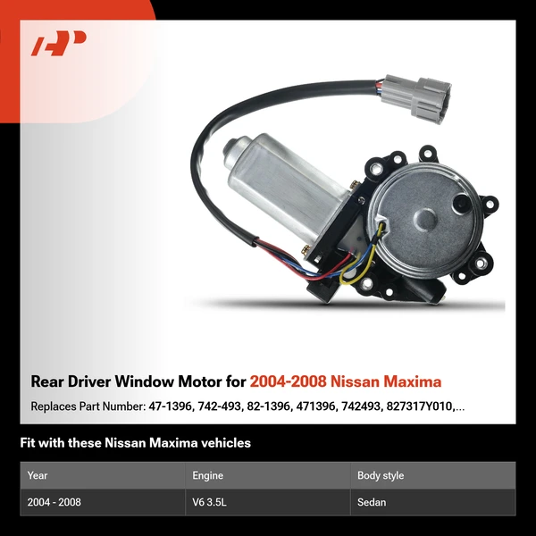 Rear Driver Window Motor for 2004-2008 Nissan Maxima