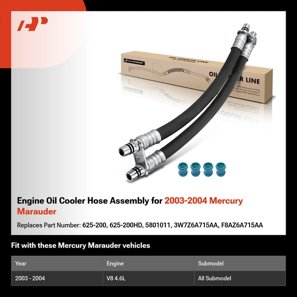 Engine Oil Cooler Hose Assembly for 2003-2004 Mercury Marauder