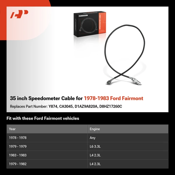 35 inch Speedometer Cable for 1978-1983 Ford Fairmont