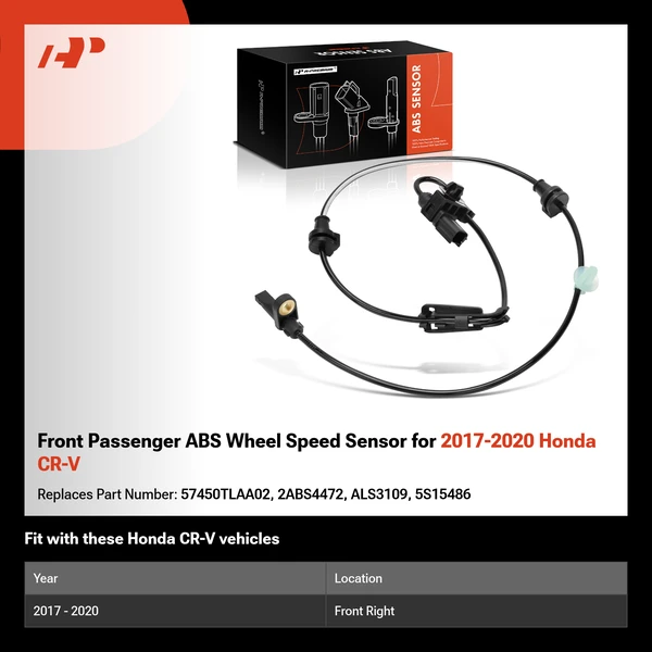 Front Passenger ABS Wheel Speed Sensor for 2017-2020 Honda CR-V
