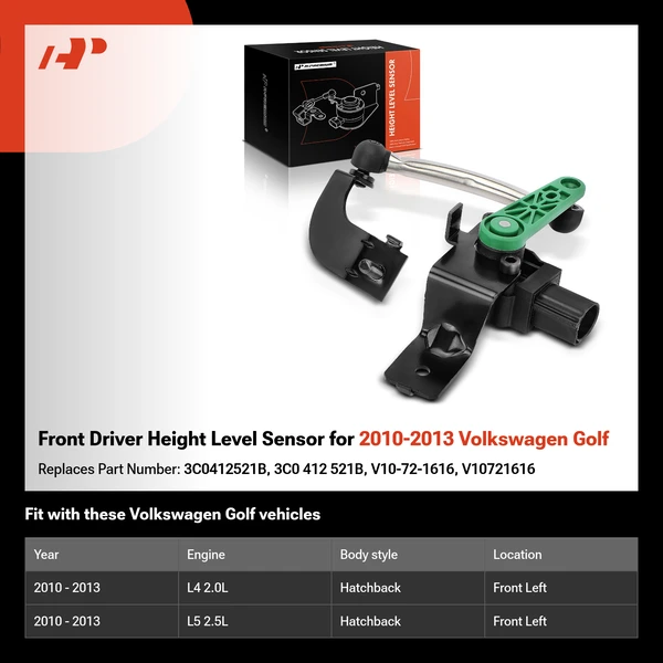 Front Driver Height Level Sensor for 2010-2013 Volkswagen Golf
