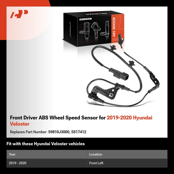 Front Driver ABS Wheel Speed Sensor for 2019-2020 Hyundai Veloster