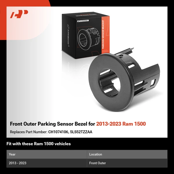 Front Outer Parking Sensor Bezel for 2013-2023 Ram 1500